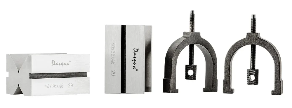 Dasqua 495205 V-block med 2 block & 2 spännbyglar, 70x45x40 mm