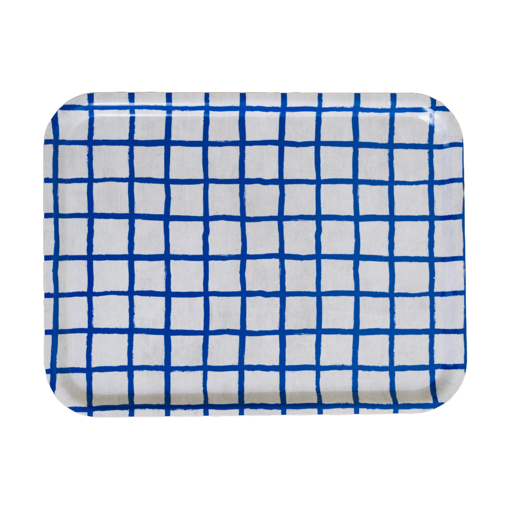 Rutig bricka 33x43 cm, Blue