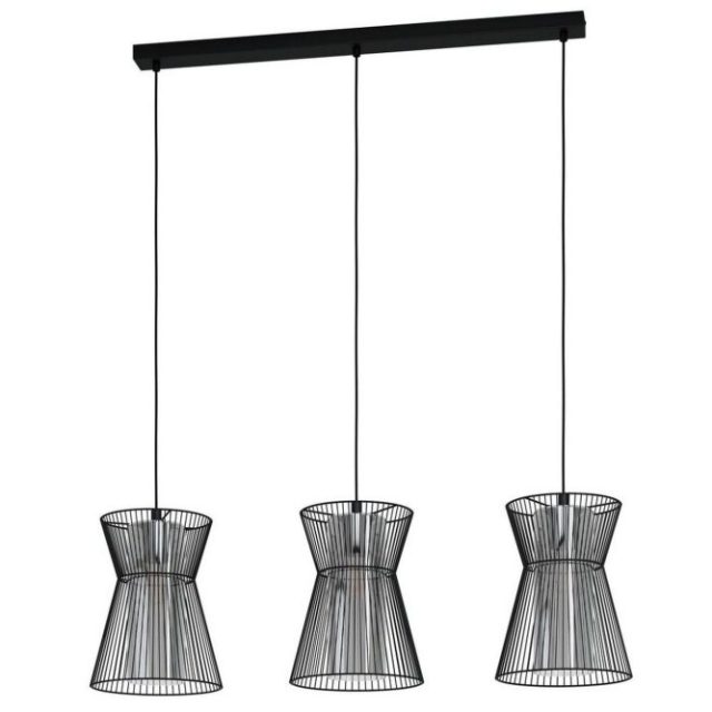 Takpendel Eglo Maseta med 3 Lampor Svart Svart-Transparent