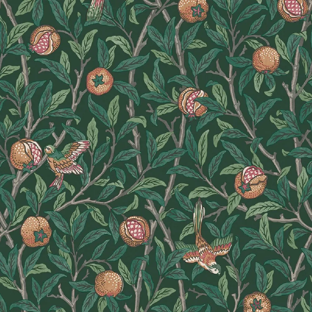 William Morris At Home Bird & Pomegranate Deep Green 124260 Grön Tapet | Stuvbutiken - Bild 2