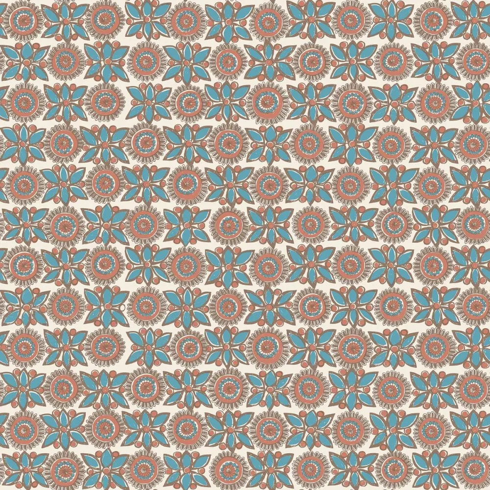 Scandinavian Designers Turi Gramstad 1383 - Blå Blommig Tapet