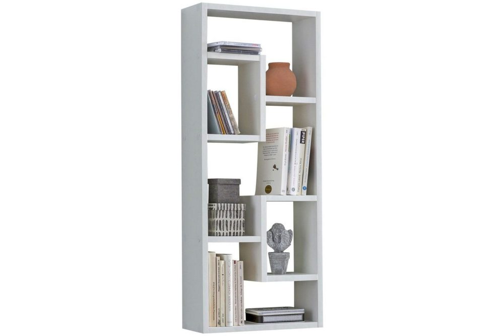 Vägghylla Wohnling melaminbelagd MDF, förvaringshylla, modern stil Vit