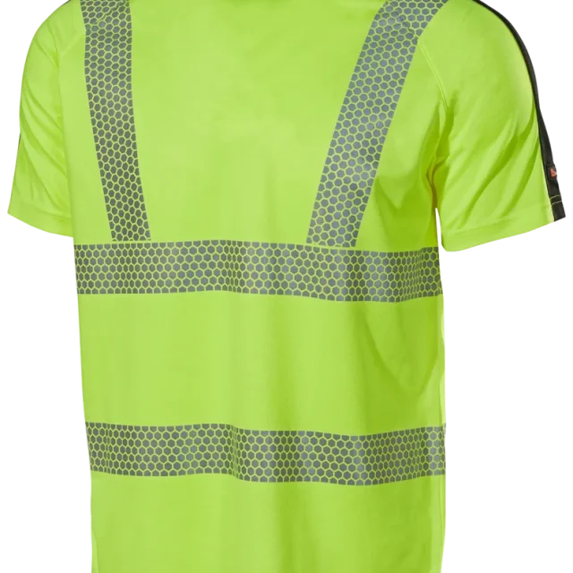 L.Brador 6120P T-shirt svart/hi-vis gul, klass 2 L