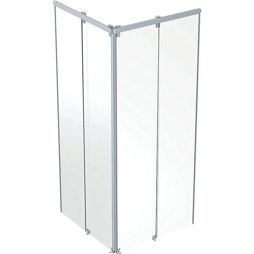 Contura Showerama 10-5 Duschvägg 90 x 90 x 200 cm, kvadratisk Aluminium/klarglas
