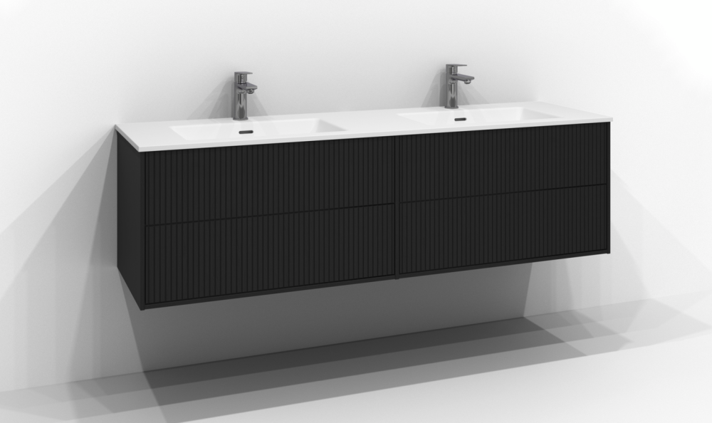 TVÄTTSTÄLLSSKÅP SVEDBERGS EPOS RAND SVART ASK 2+2L PUSH 159X45X45,3CM
