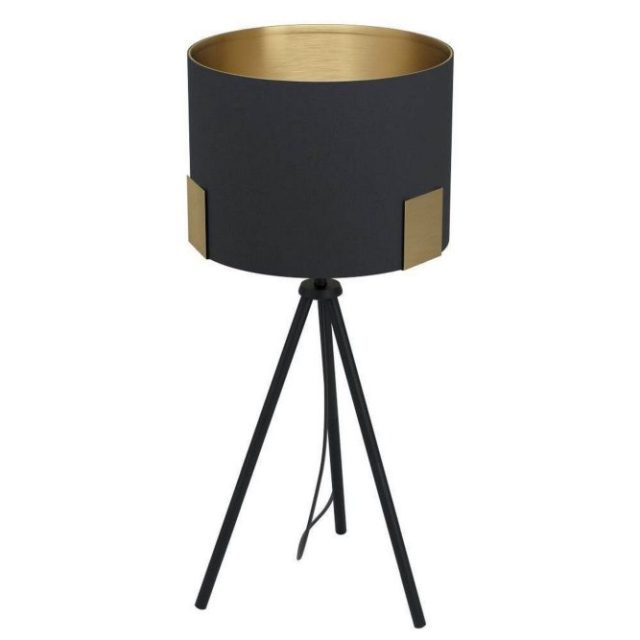 Golvlampa Eglo Tortola 1 Svart/Mässing