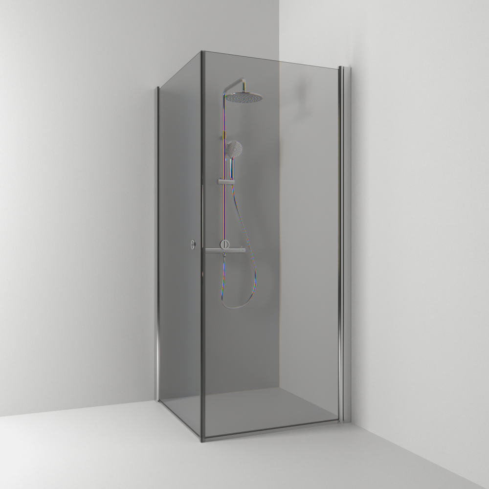 HÖRNDUSCH SVEDBERGS SKOGA RAK ALU BLANK RÖK INTHT 70X198X80CM