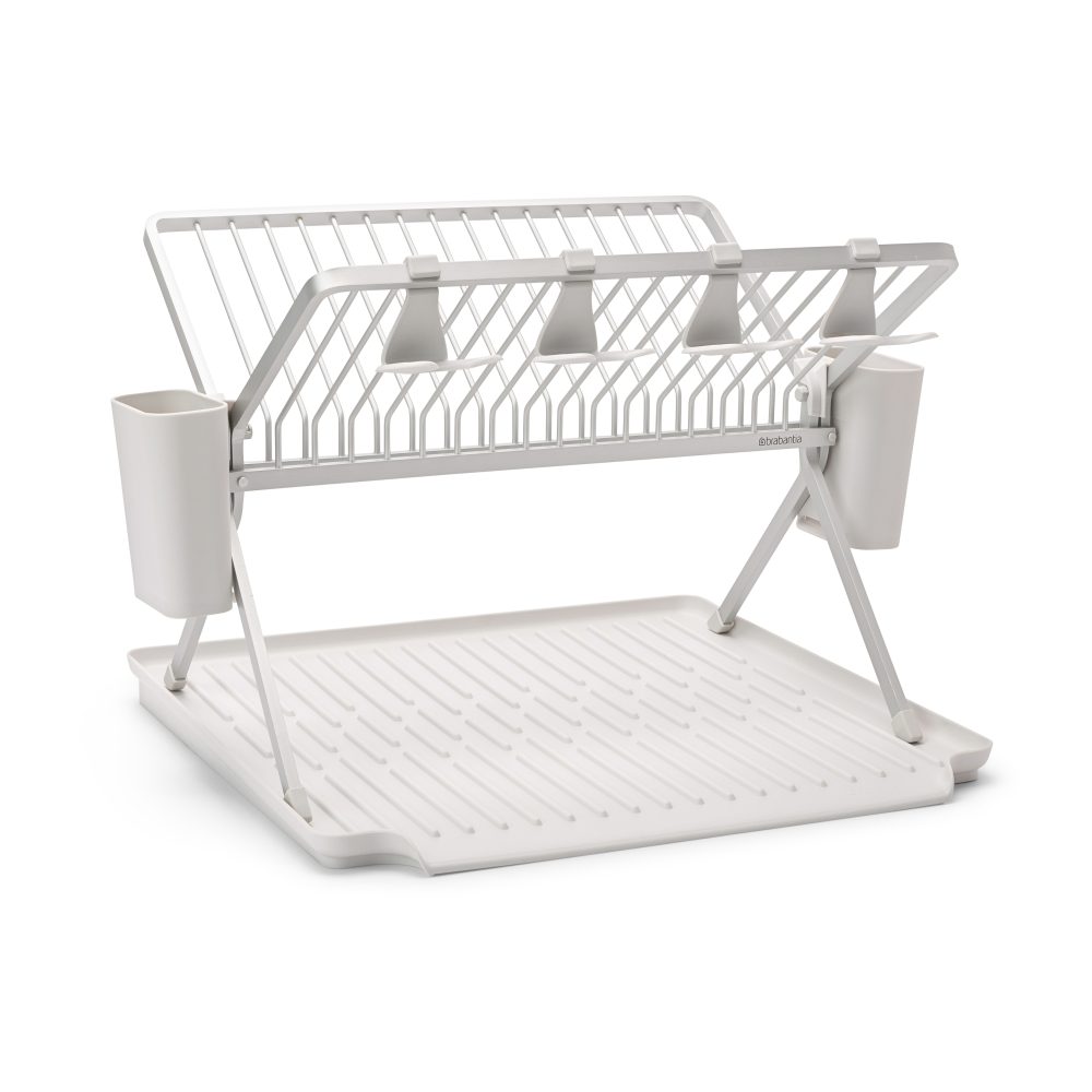 Sinkside hopfällbart diskställ 51 cm, Ljusgrå