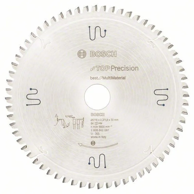 Bosch Sågklinga Top Precision 216mm 64T (Fina snitt)