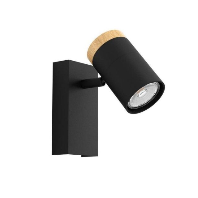 Vägglampa Eglo Cartagena Svart/Trä