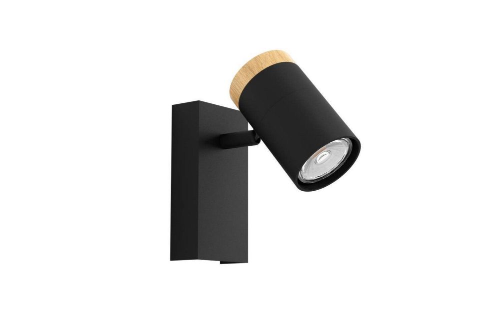 Vägglampa Eglo Cartagena Svart/Trä