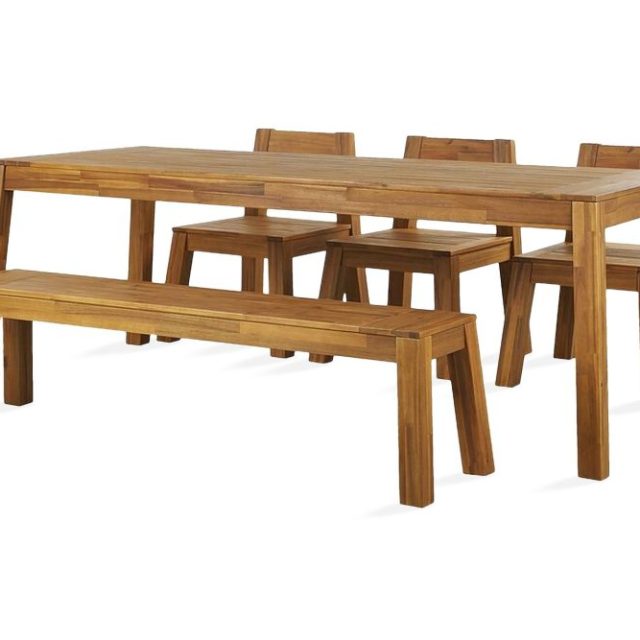 Coteto Matgrupp Utomhus 225 cm + 3 Utestolar + Bänk Utomhus