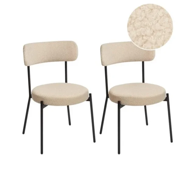 Matsalsstol Allison set om 2 Beige-Svart