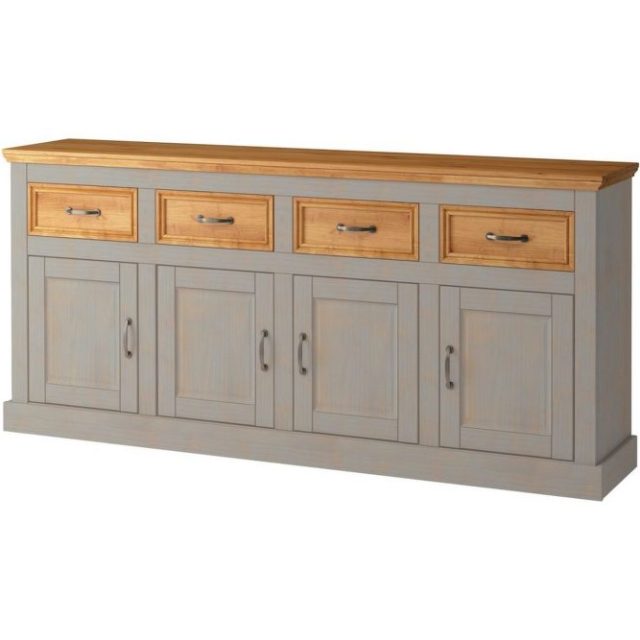 Skänk Selma 190x38x87, Grå/Fläck/Vax