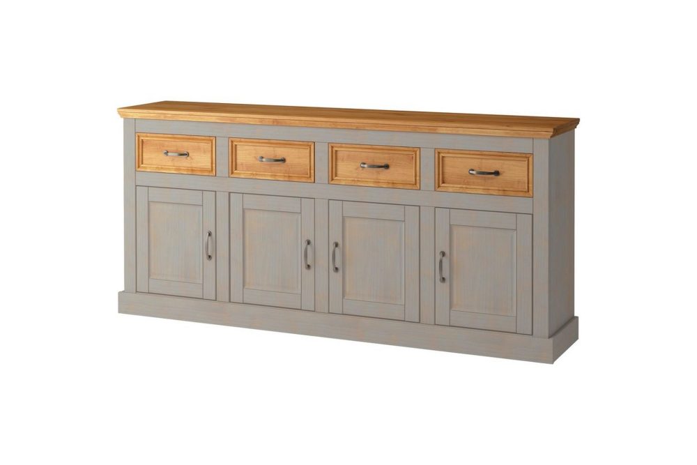 Skänk Selma 190x38x87, Grå/Fläck/Vax