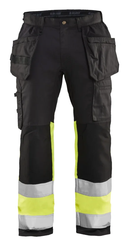 Blåkläder 155818119933C60 Varselbyxa med stretch, svart/varselgul Stl C60