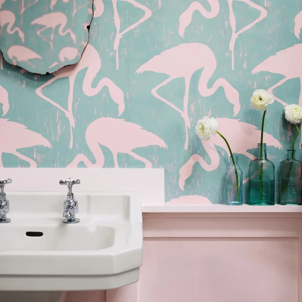 Vintage 2 Flamingos Dvin214569 Tapet | Stuvbutiken - Bild 3