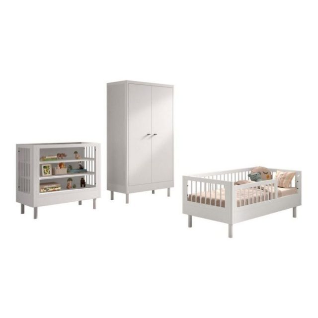 Juniorsäng med skötbord garderob Forrest Vit bok