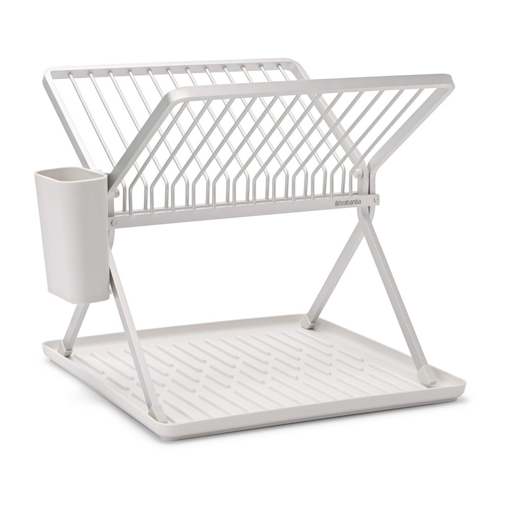 Sinkside hopfällbart diskställ 37 cm, Ljusgrå