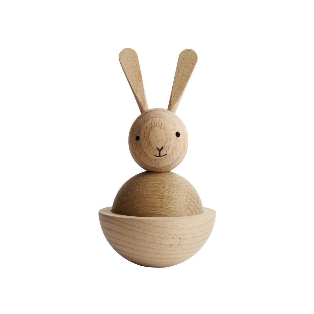 Rabbit träfigur, bok-ek
