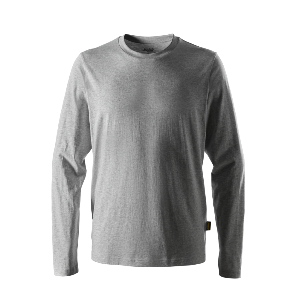 T-SHIRT LÅNGÄRMAD GRÅ MELERAD STL 6XL