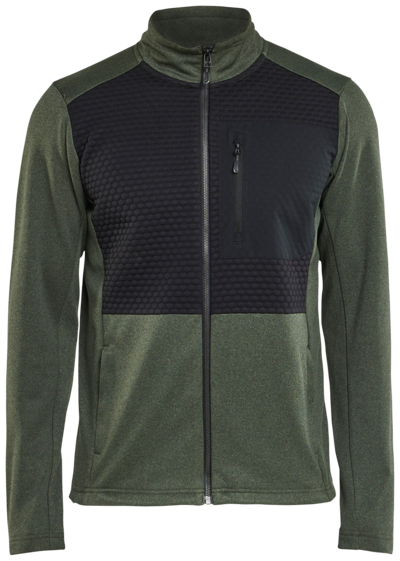 TRÖJA BLÅKLÄDER FULL ZIP HÖSTGRÖN/SVART, M