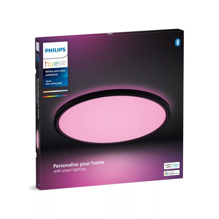 Kjøp Philips Hue Armatur tak tento HUE, WCA, rund, 43 cm, 23W, svart