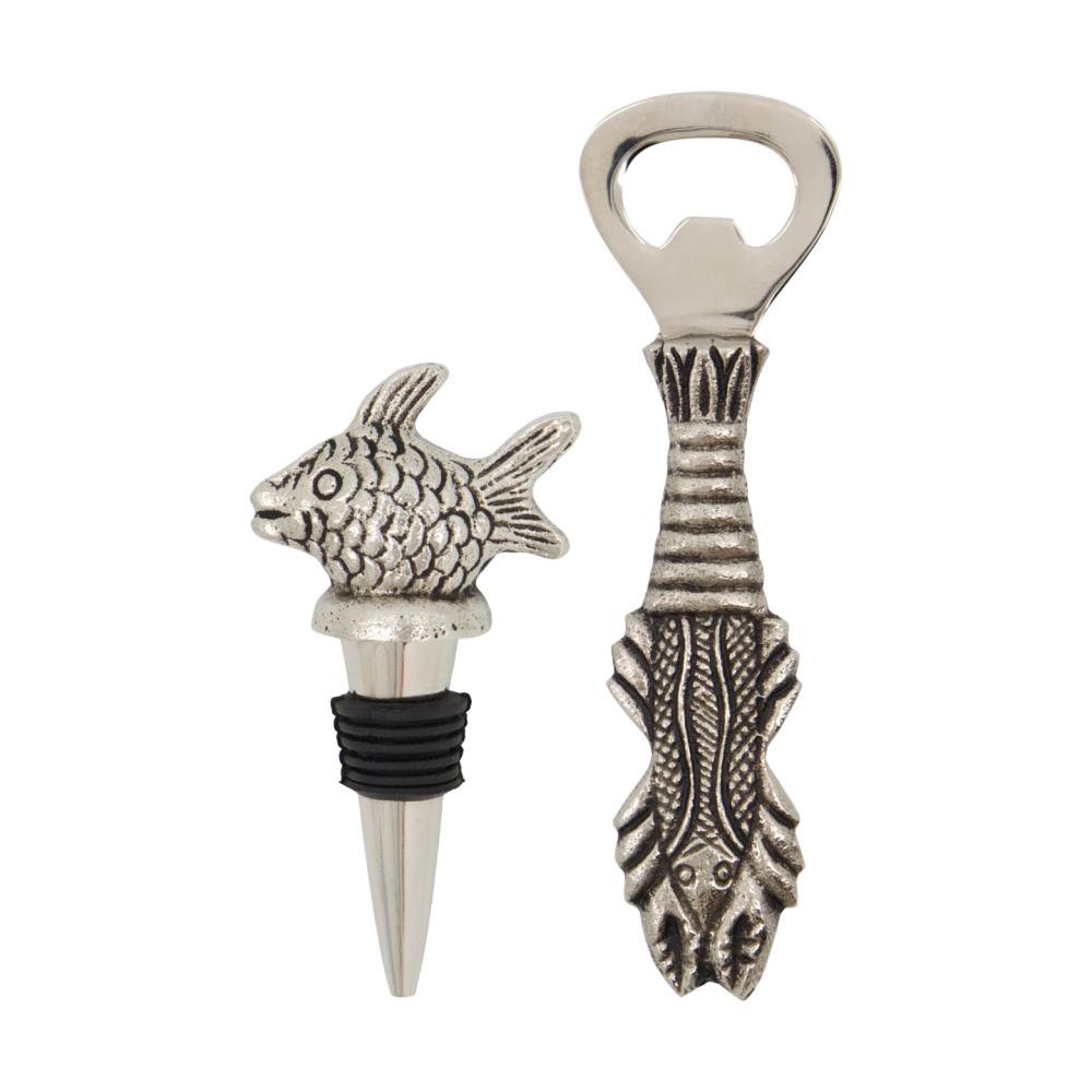 Fish barset 2 delar, Antiksilver