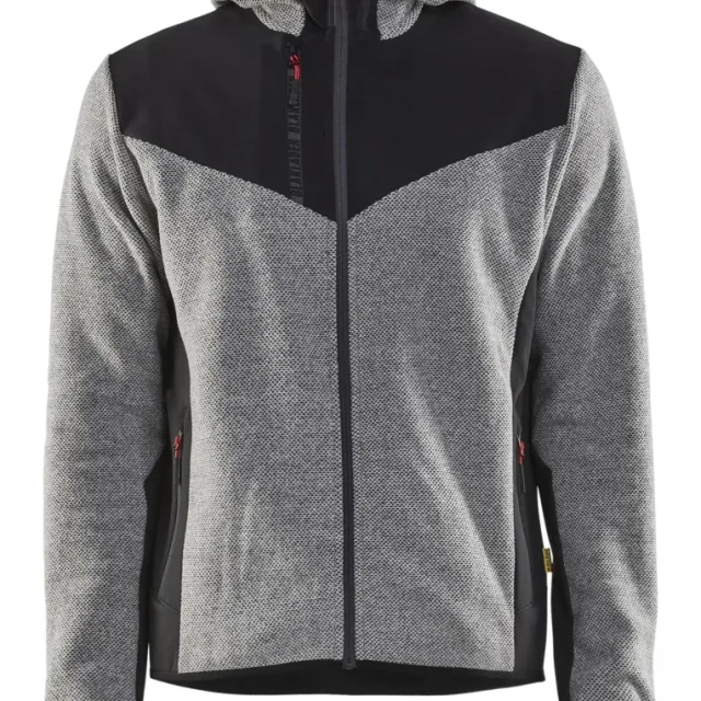 Blåkläder 5940253690994XL Jacka stickad, med softshell, gråmelerad/svart Gråmelerad/Svart
