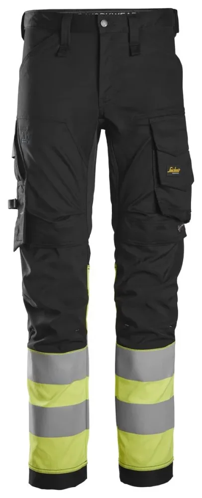 Snickers Workwear 6334 Arbetsbyxa svart/Hi-Vis gul Svart/Hi-Vis Gul - Bild 2