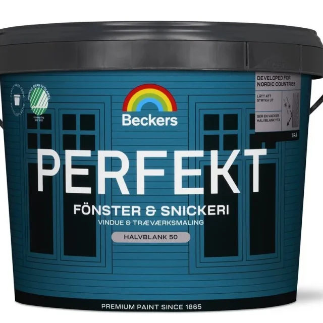Beckers Perfekt Fönster- och snickerifärg halvblank Utevit