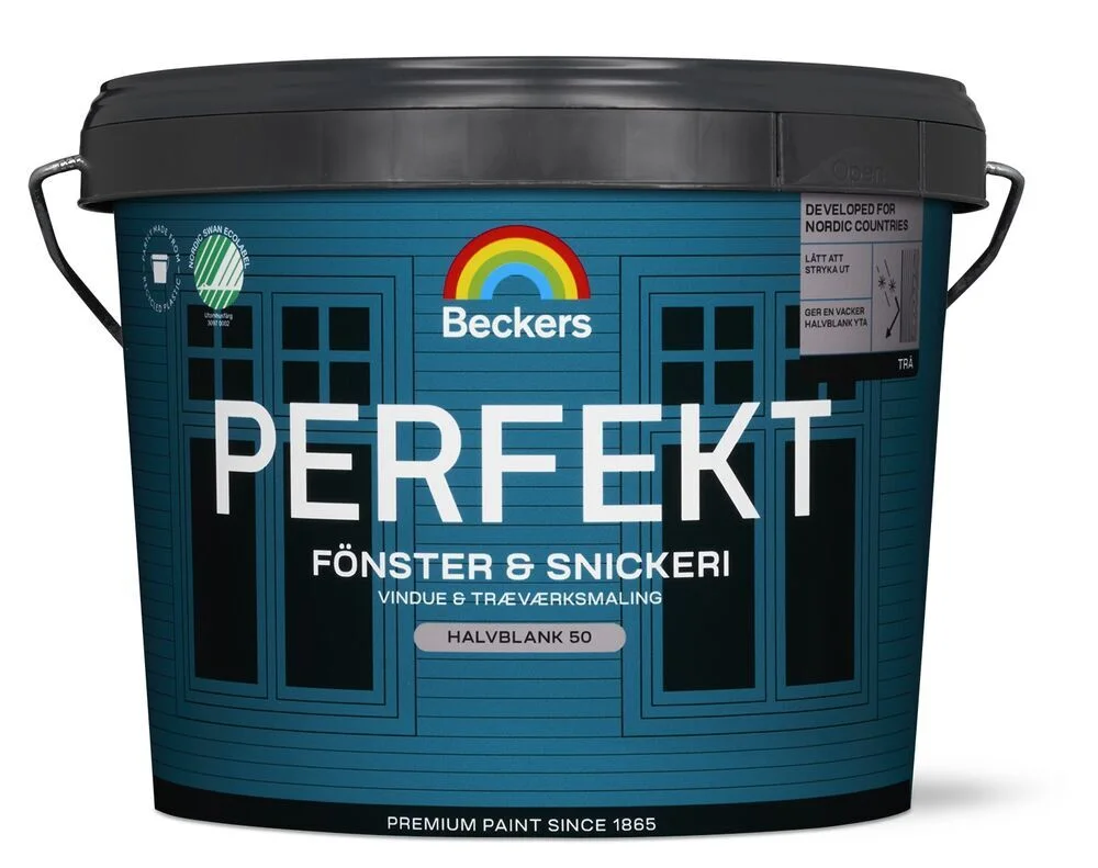 Beckers Perfekt Fönster- och snickerifärg halvblank Utevit