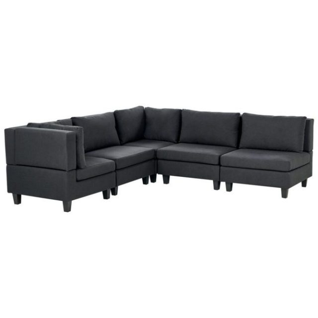 5-sits Hörnsoffa Unstad Svart, Högervänd, Polyester