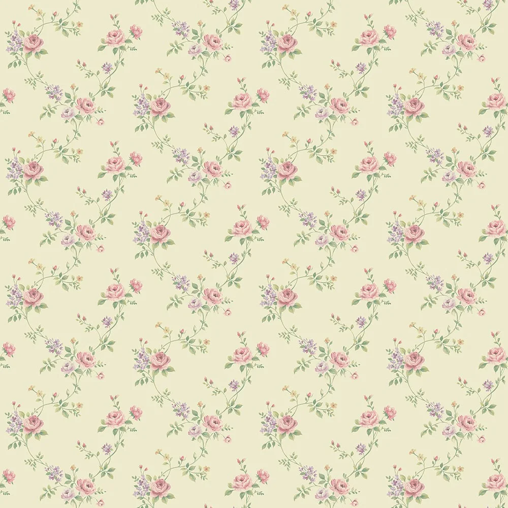 Galerie Wallcoverings Miniatyrer II G67895 Tapet Multi Floral Trail Grön/lila/rosa/beige