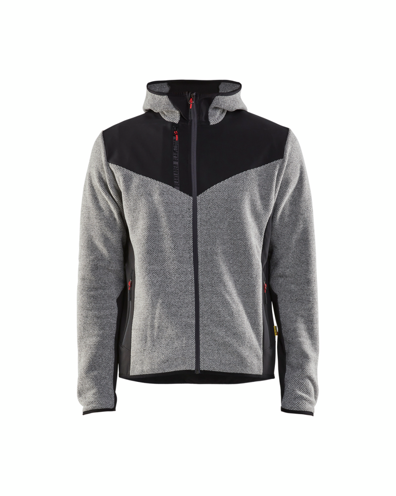 JACKA 5940 2536 STICKAD MED SOFTSHELL GRÅMELERAD/SVART XL