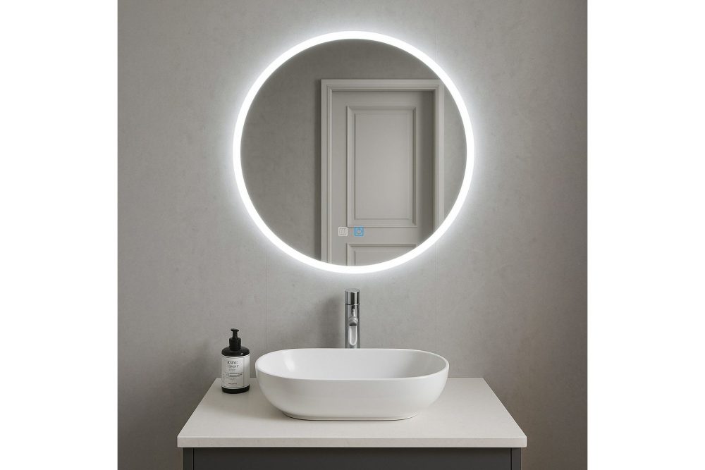 Clas Rund Badrumsspegel med LED-belysning 120 cm