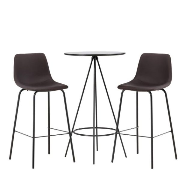 Bistro Matgrupp 60 cm Rund med 2 Alexi stolar