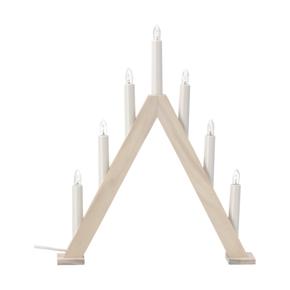 Nord adventsljusstake 40 cm, Vitlaserad