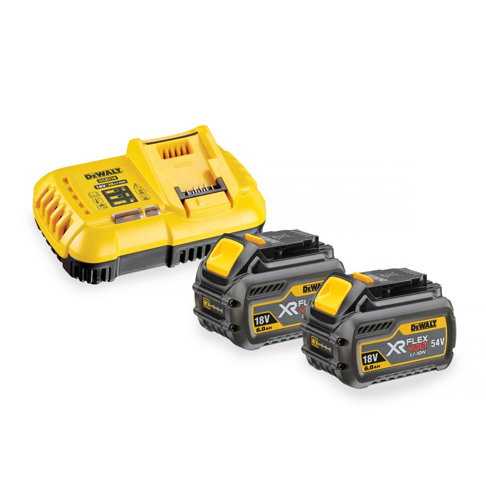 Kjøp Dewalt Batterisett, 2 stk 18-54V 6,0Ah & lader DCB118, DCB118T2