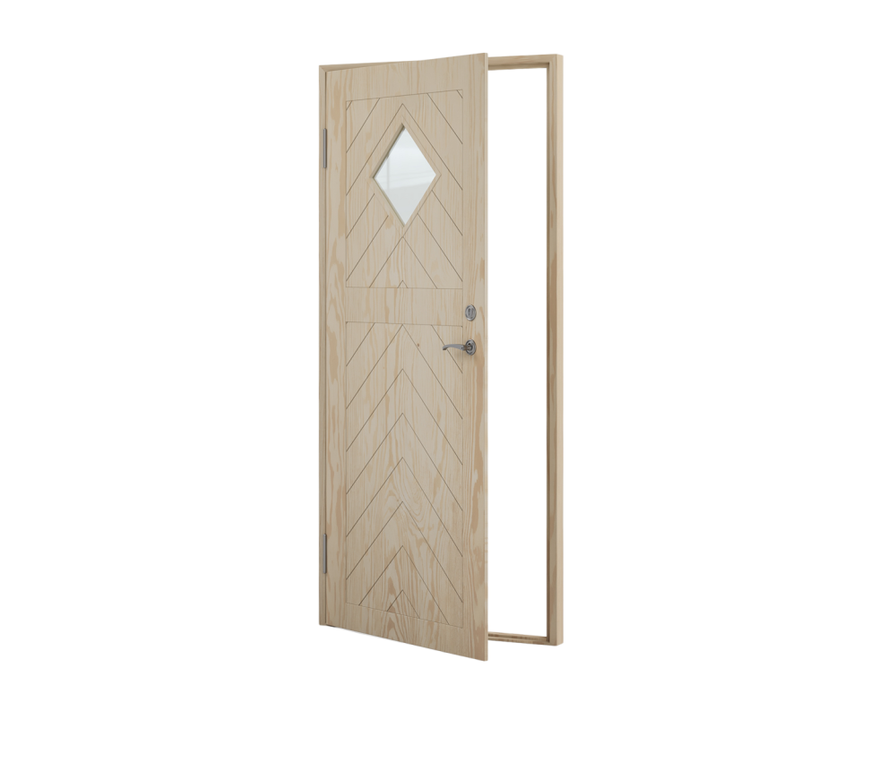 KALLFÖRRÅDSDÖRR 80X190 H CELLO FISKBEN OBEHANDLAD
