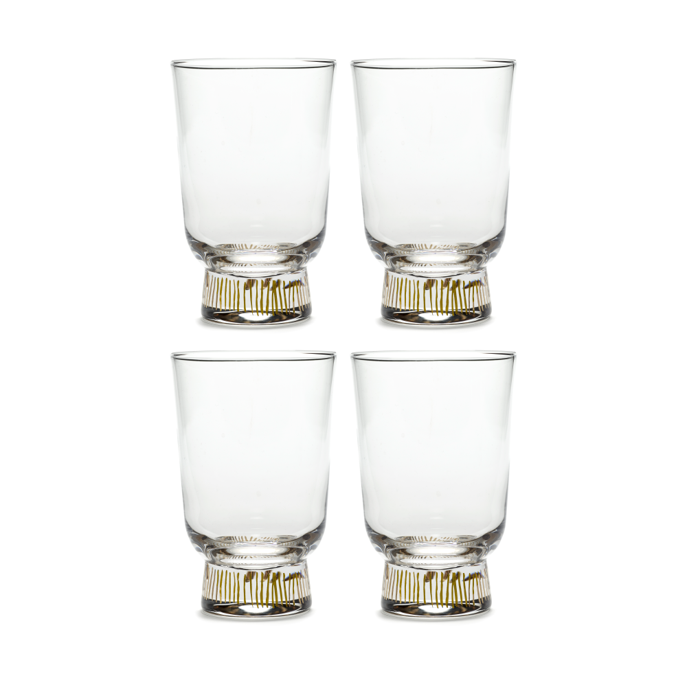 Ottolenghi Feast dricksglas 33 cl 4-pack, Stripes gold