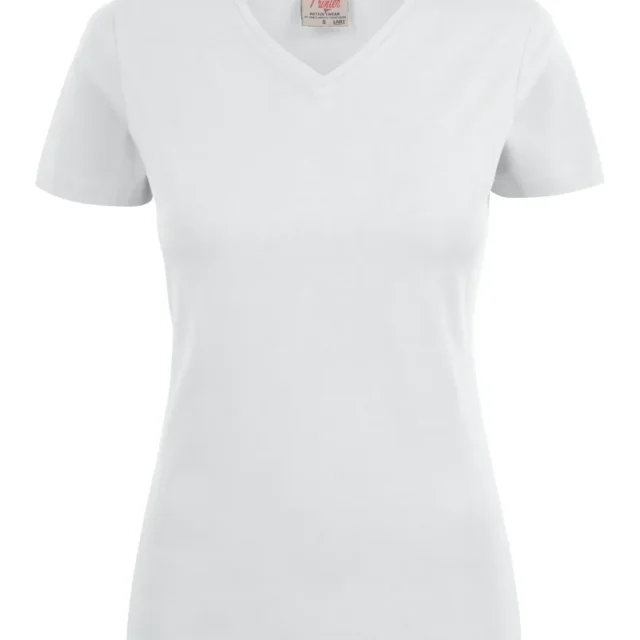 Printer Heavy V-neck Lady T-shirt Svart Svart