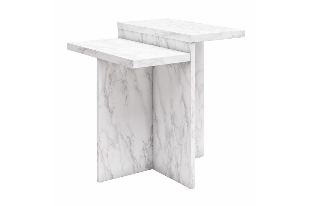 Sidobord/Avslutningsbord Brielle Vit Marmor