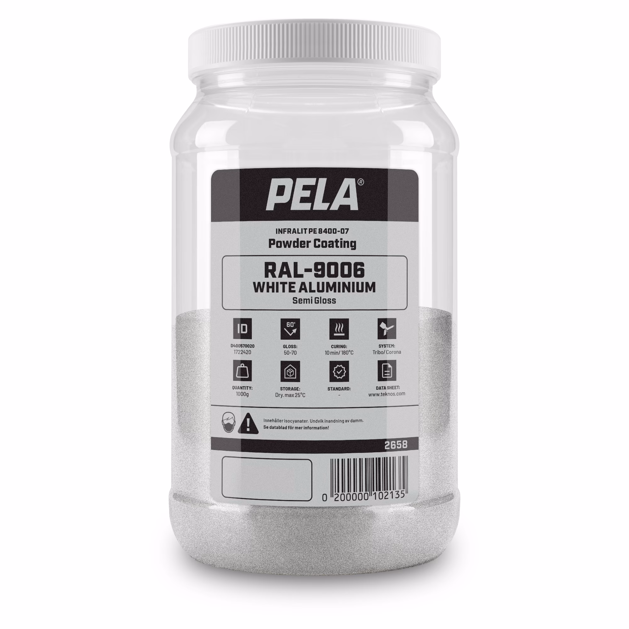 Kjøp Pulverlakkfarge sølv, 1 kg