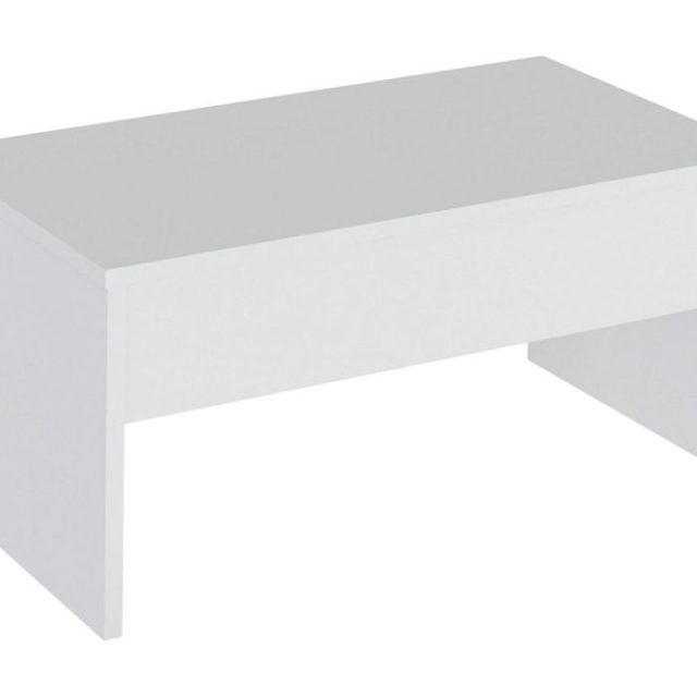 Furny Home Soffbord 90 cm Höj- och Sänkbar med Förvaring