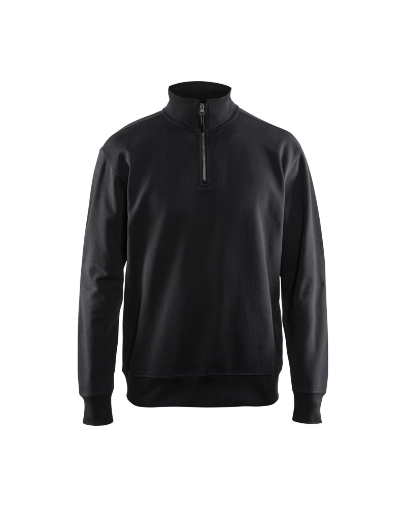 SWEATSHIRT BLÅKLÄDER 3369 HALF ZIP SVA L, KRAGE SVART L