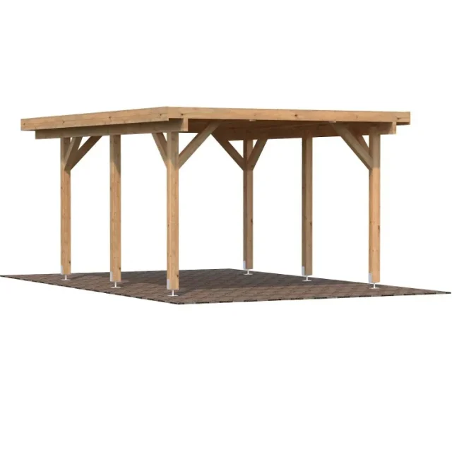 Palmako Karl Carport 18,4 m²/inv. 11,7 m², brun impregnerad