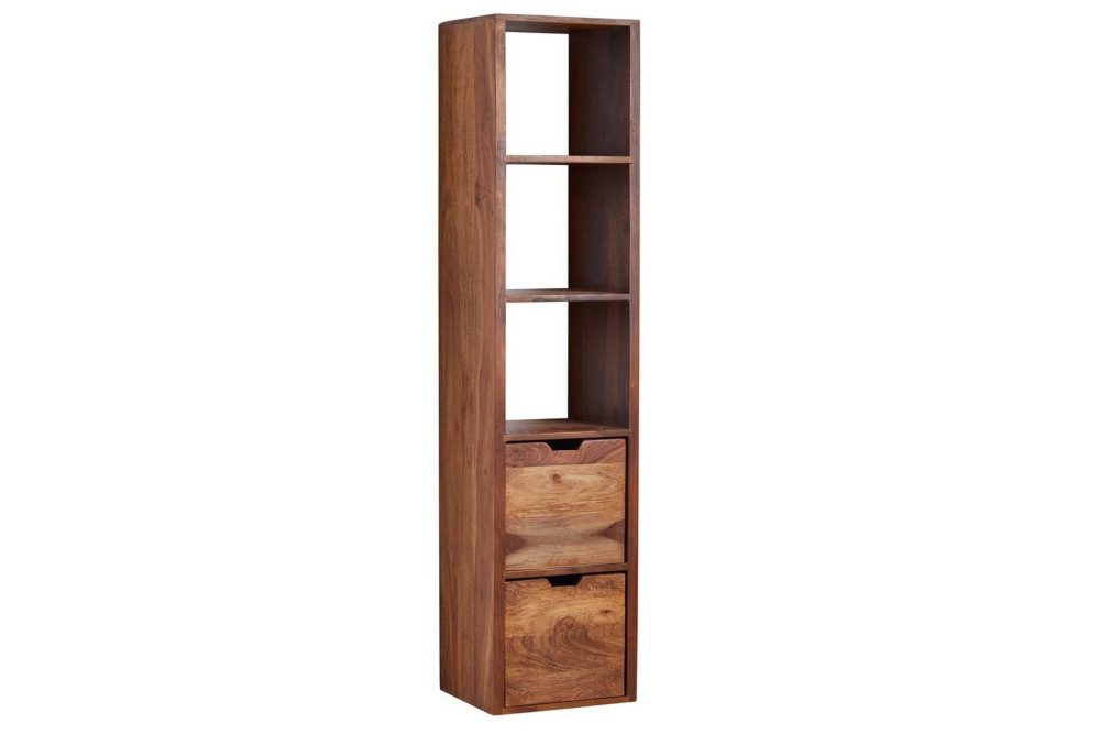 Vägghylla Wohnling Vägghylla i massivt trä, väggmonterad, 2 lådor, 150 cm, lantlig stil