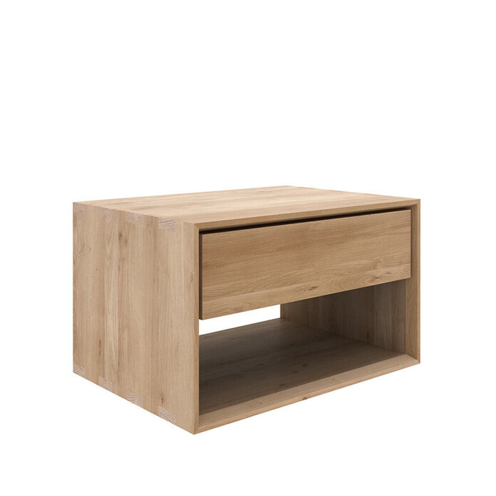 Nordic II sängbord, Oak wax oil 1 låda 57 cm
