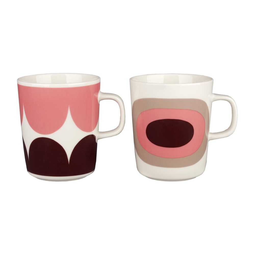 Härkä & Melooni mugg 25 cl 2 pack, White-darkwine-powder-clay